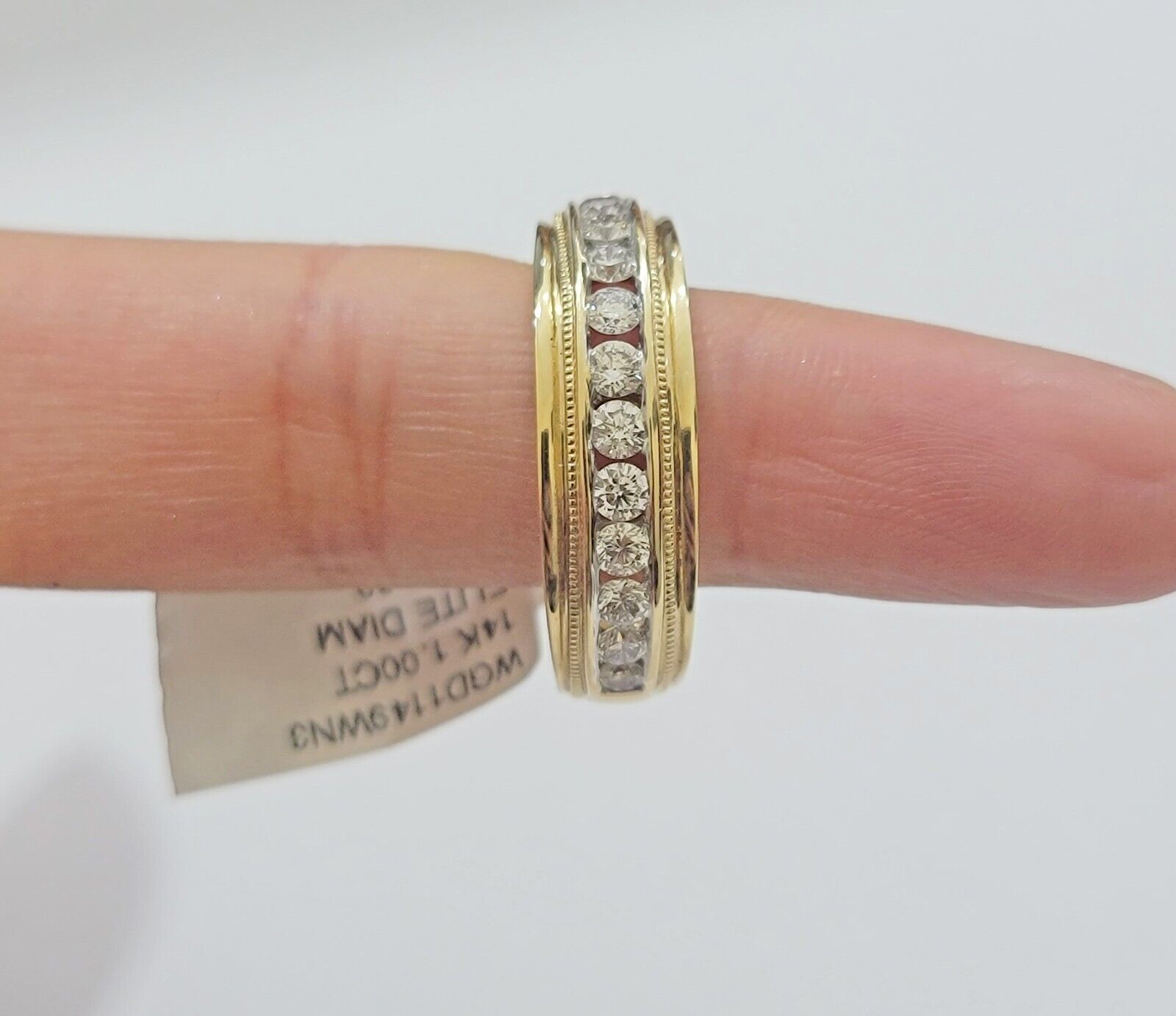 Solid 14k Yellow Gold Diamond Ring Men's Band 1CT Wedding Engagement Ring REAL - GoldenlinQ